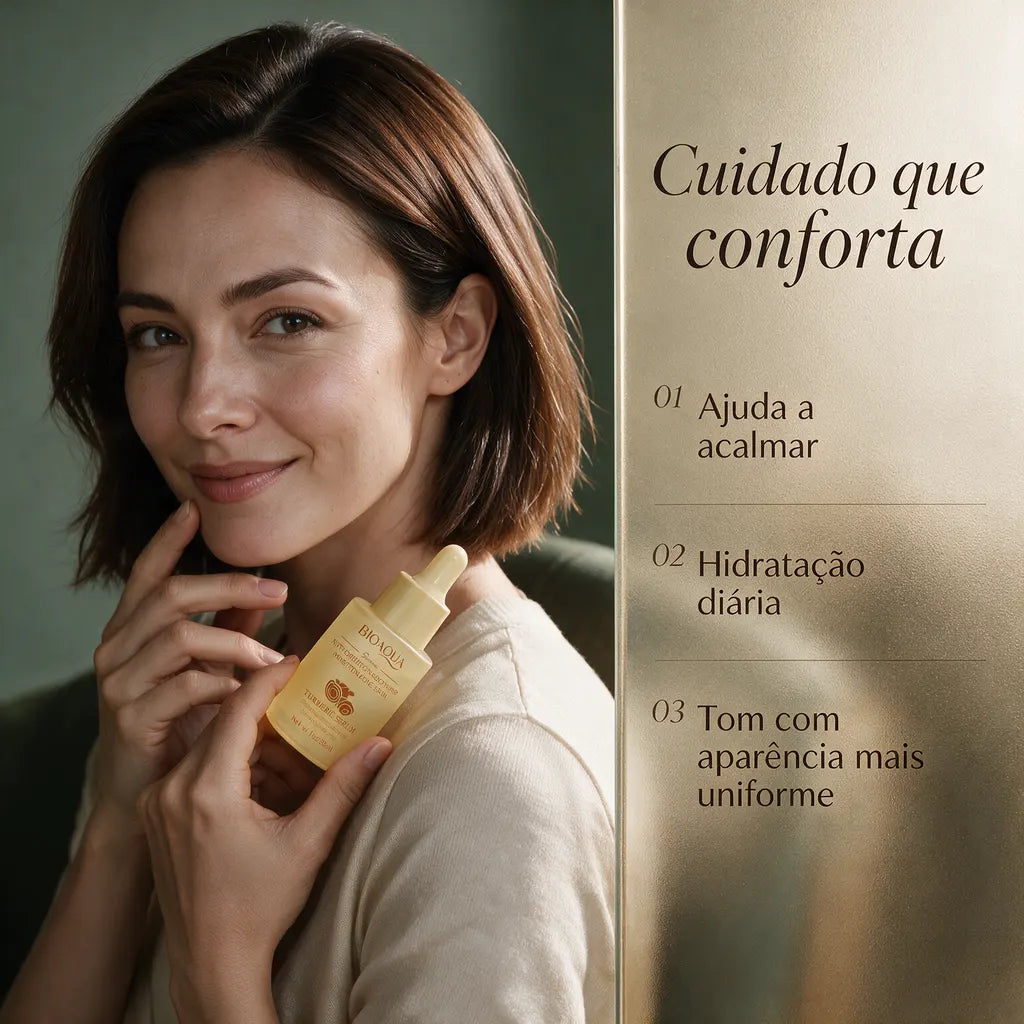 sérum facial calmante com cúrcuma fermentada 30ml | Mellora Brasil