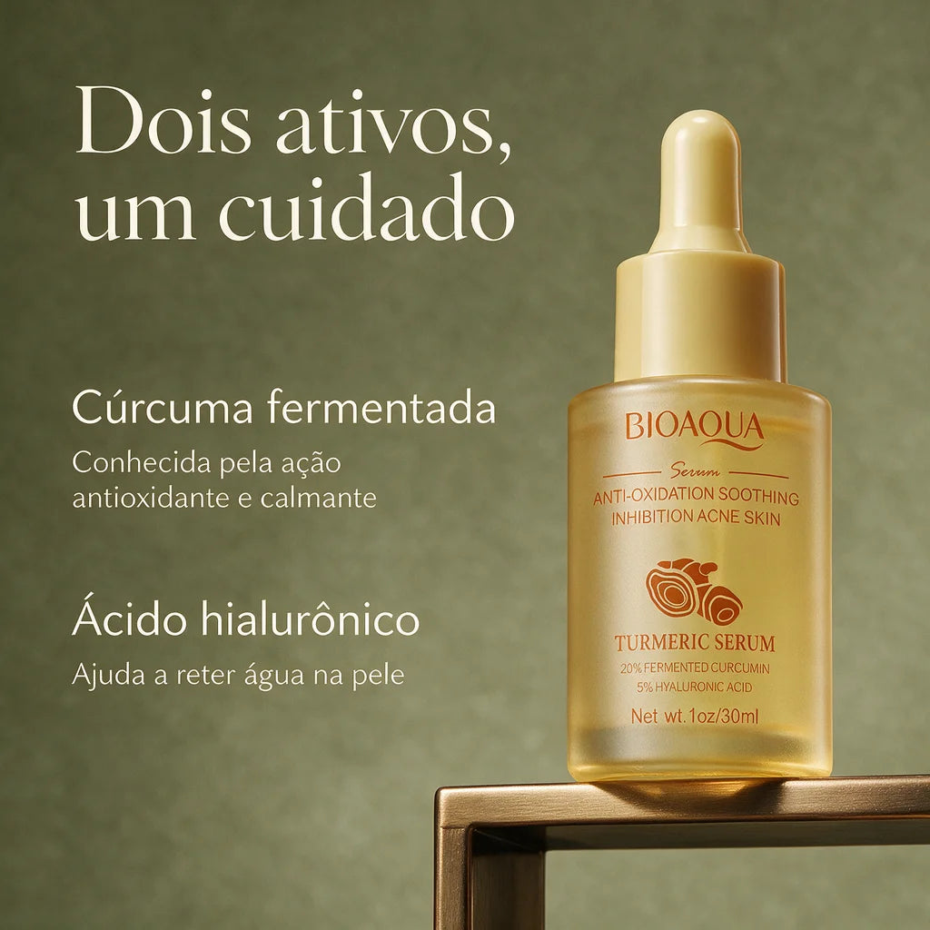 sérum facial calmante com cúrcuma fermentada 30ml | Mellora Brasil