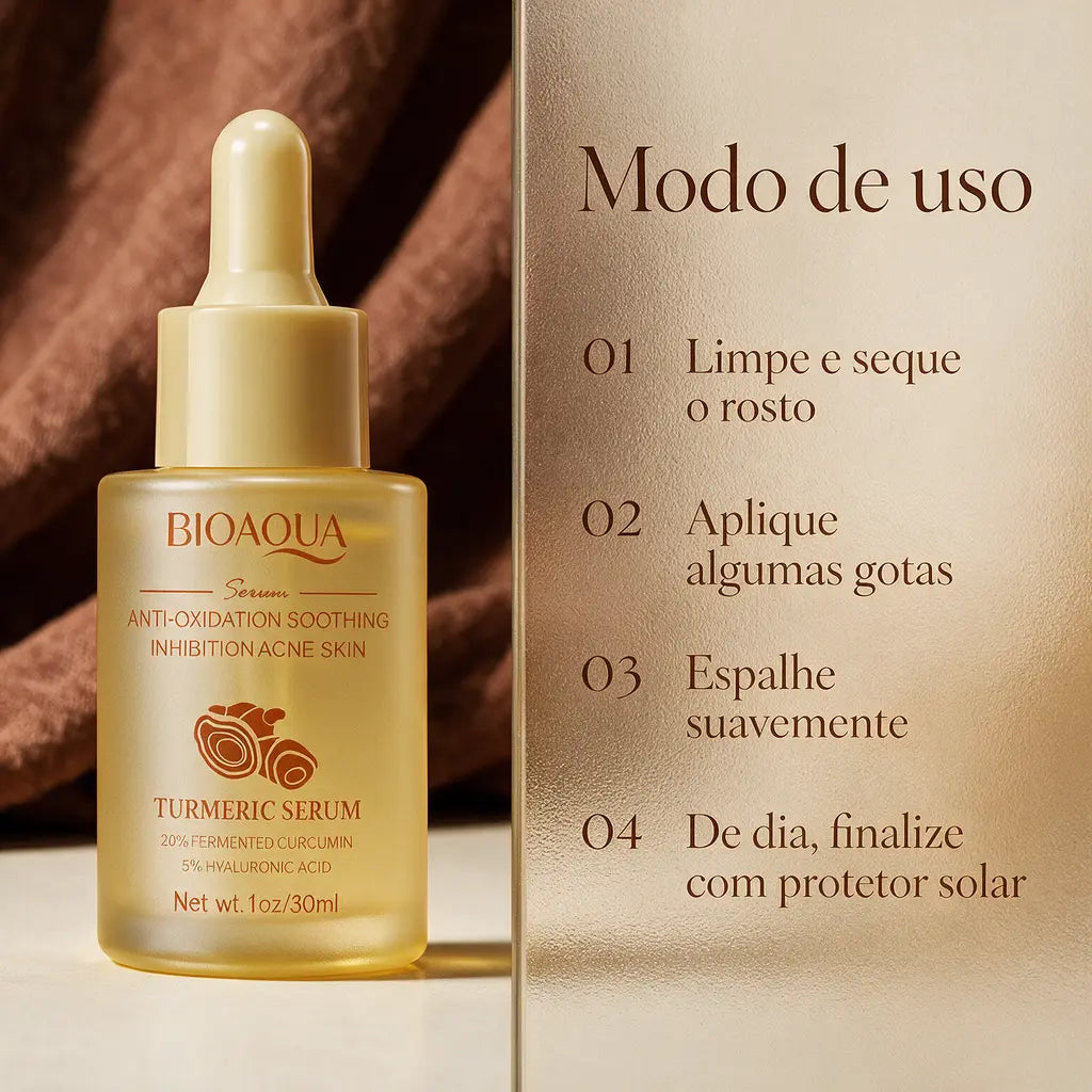 sérum facial calmante com cúrcuma fermentada 30ml | Mellora Brasil