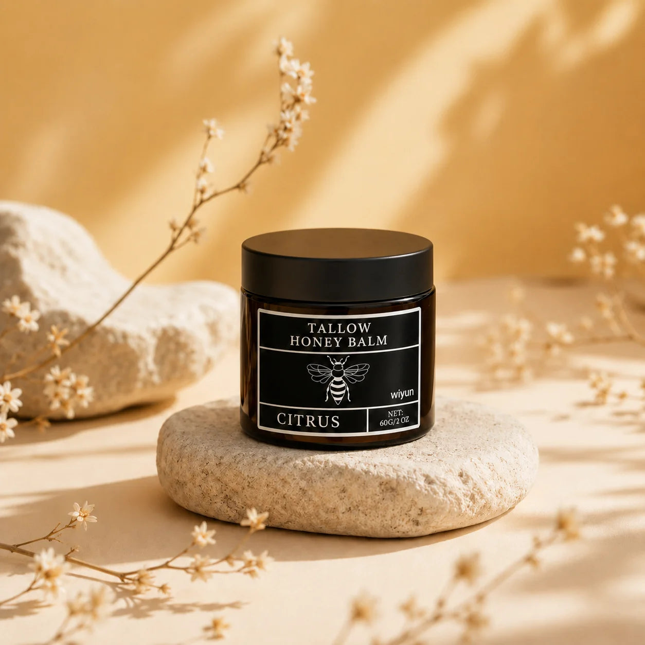 Honey Balm em composição dourada